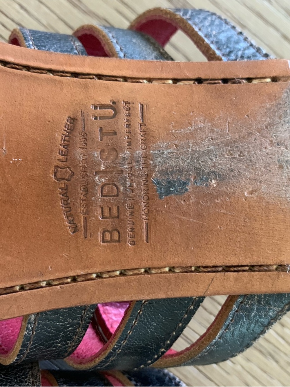 BED STU Rustic Black Sandal Size 7 - Picture 6 of 11